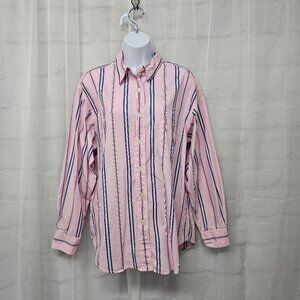 Lauren Ralph Lauren Pink Striped Button-Down Shirt